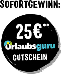 Sofortgewinn: 25 € Urlaubsguru Gutschein